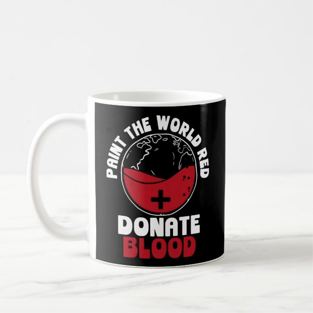 Caneca De Café Pinta O Mundo Vermelho Dando Sangue Impressão Sang (Esquerda)