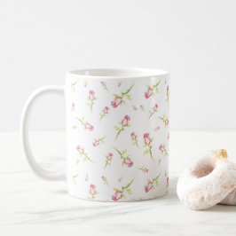 Caneca De Café Pintado com Rosas vermelhas Cor-de-Água Rosa