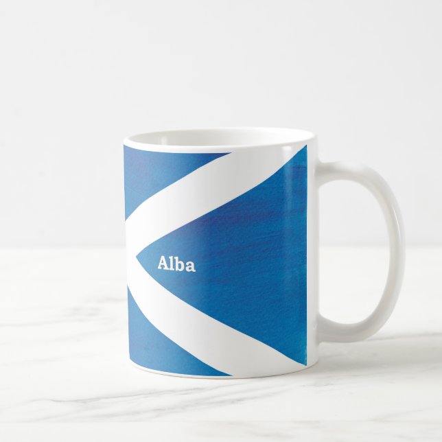 Caneca De Café pintado Scotland/Alba- Scottish Gaelic (Gàidhlig) (Direita)