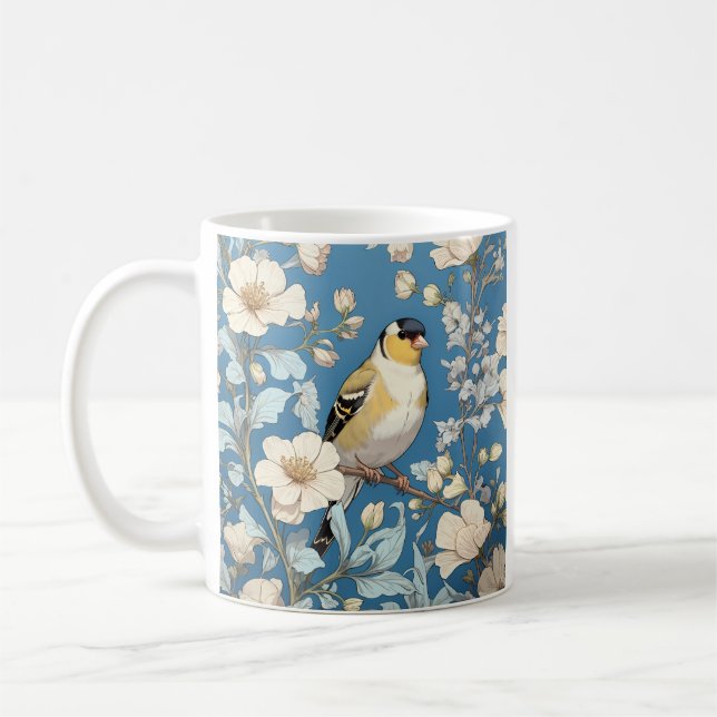Caneca De Café Pintassilgo Americano Inspirado em William Morris (Esquerda)