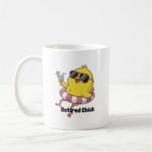 Caneca De Café Pintinho Aposentado Mug ・ Mulheres Engraçadas Reti