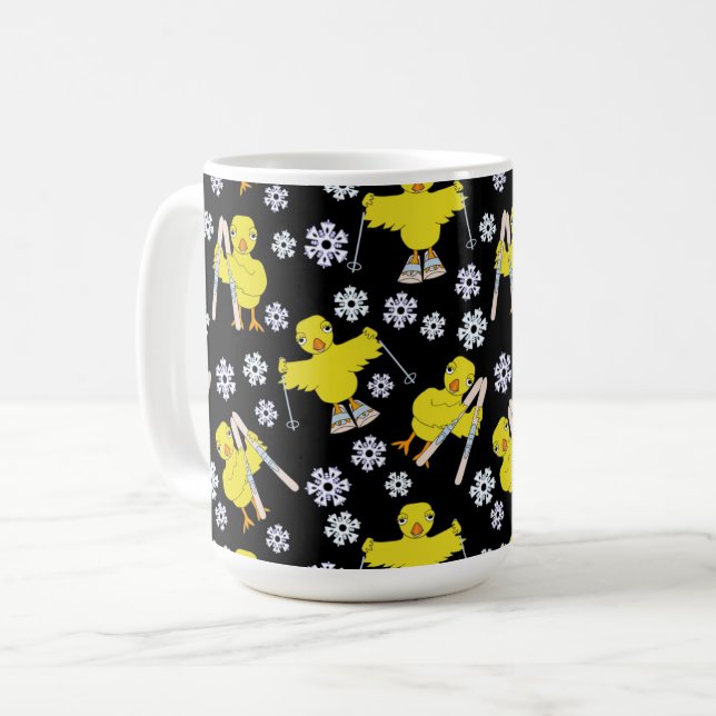 Caneca De Café Pintinho de esqui - Mug de café (Frente Esquerda)
