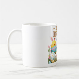 Caneca De Café Pintinho de Pastel e coelho em Felz pascoa de Ovo