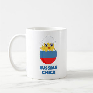 Caneca De Café Pintinho do russo, uma menina de Rússia