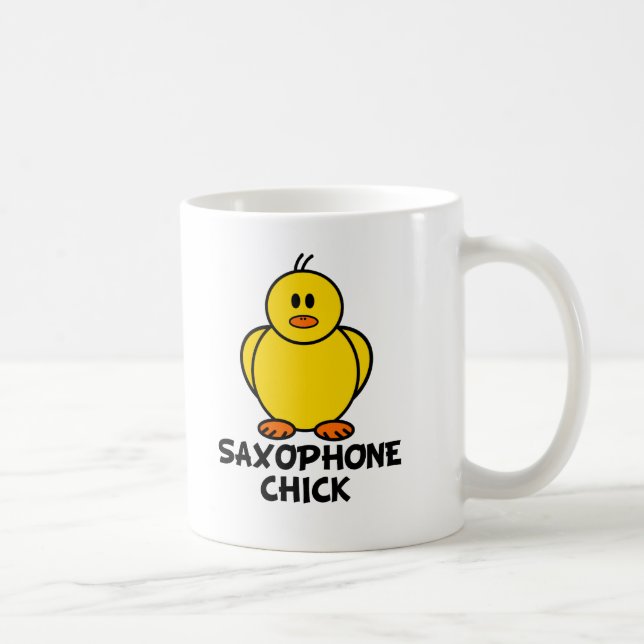 Caneca De Café Pintinho do saxofone (Direita)