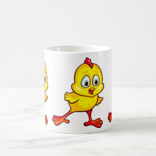 Caneca De Café Pintinhos amarelos engraçados