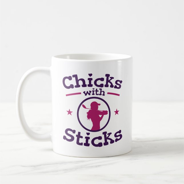 Caneca De Café Pintinhos com Sticks Golf Golfer Women (Esquerda)