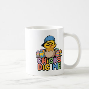 Caneca De Café Pintinhos Me Engraçado Felz pascoa Engraçado
