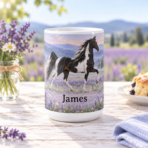 Caneca De Café Pinto American Saddlebred Personalizado Lavanda