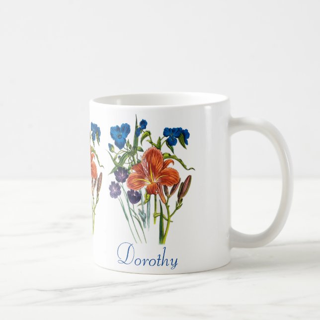 Caneca De Café Pinto-aranha personalizado e Daylily (Direita)