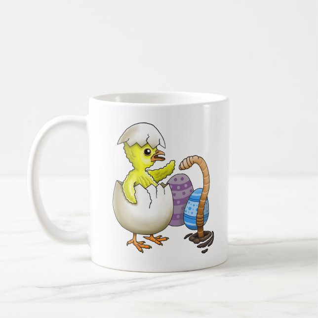 Caneca De Café Pinto de Páscoa Recém-Nascido (Esquerda)