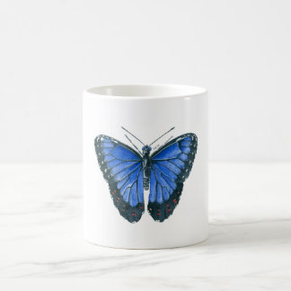 Caneca De Café Pintor aquoso da borboleta Azul Morpho