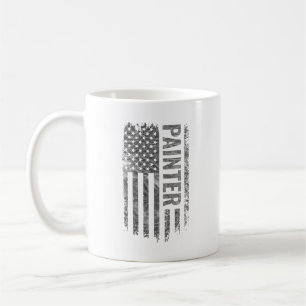 Caneca De Café Pintor Bandeira EUA Desgastada design