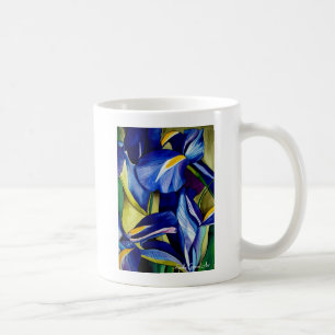Caneca De Café Pintor de aquarela azul-íris flor original