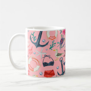 Caneca De Café Pintor de aquarelas com padrão uniforme com ânco