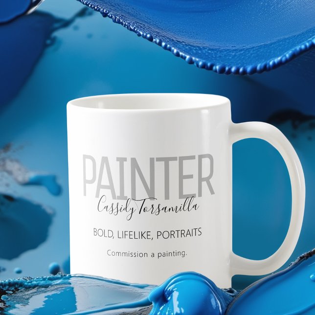 Caneca De Café Pintor de Cinzas Negras (Get this mug for yourself and as a way to promote your artwork. )