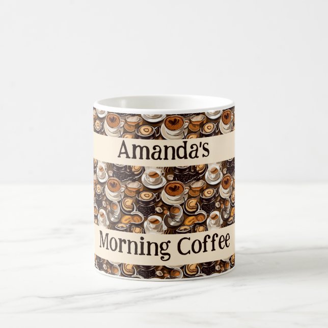 Caneca De Café Pintor de óleo de Cappuccino Personalizado (Centro)