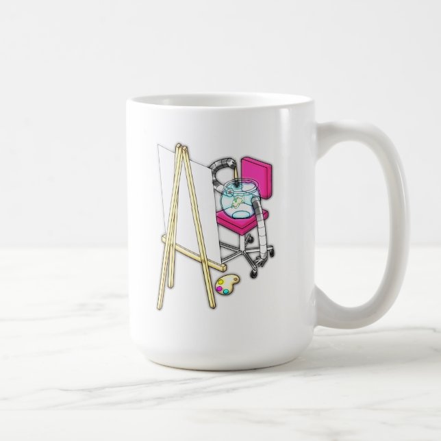 Caneca De Café Pintor de Peixes ("Cor da Água") - (Direita)