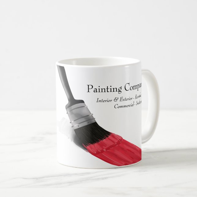 Caneca De Café Pintor Service Company Brush Red (Frente Esquerda)