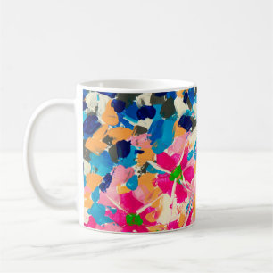 Caneca De Café  pintura a óleo de abstrato na canvas. Modo multic
