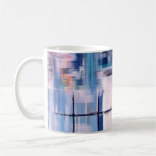 Caneca De Café pintura a óleo de abstrato na canvas, puxada à mão