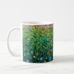 Caneca De Café  pintura a óleo de flores, lindas flores de campo 