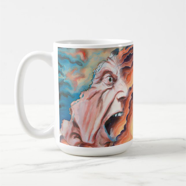 Caneca De Café Pintura a óleo de ondas de pânico (Esquerda)