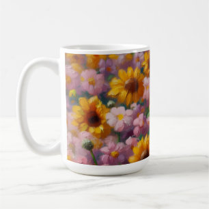 Caneca De Café Pintura a óleo de Zombie no Dia das Bruxas de Flor