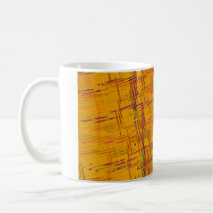 Caneca De Café Pintura a óleo decorativa. Arte dinâmica vibrante