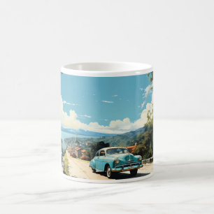 Caneca De Café Pintura A Óleo Vintage De Carro Antigo