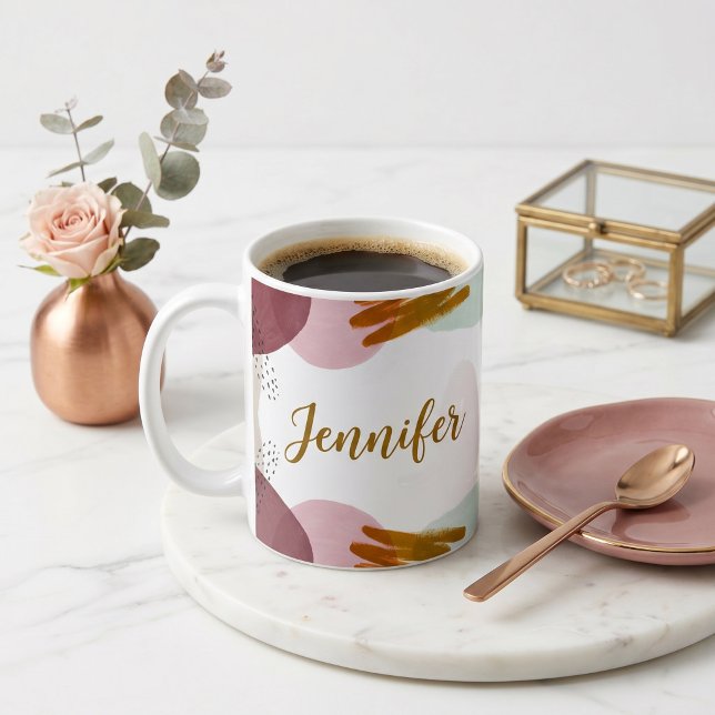 Caneca De Café Pintura abstrata personalizada  (Criador carregado)