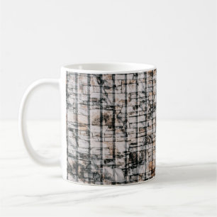 Caneca De Café Pintura abstrato branca e preta