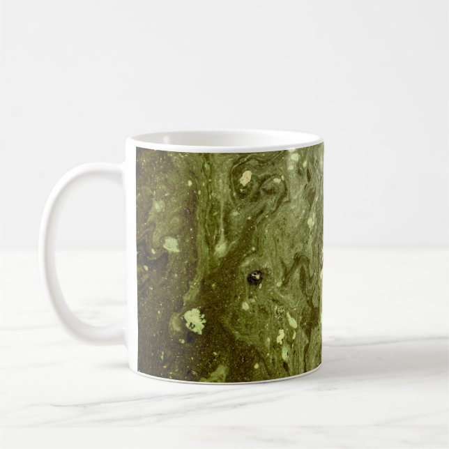 Caneca De Café Pintura abstrato verde (Esquerda)