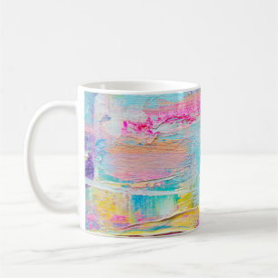 Caneca De Café Pintura acrílica desenhada à mão. Abstrato art 