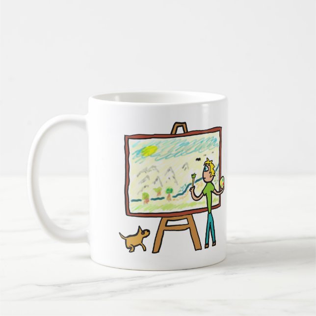 Caneca De Café Pintura Artista (Esquerda)