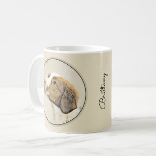 Caneca De Café Pintura Brittany - Arte Cachorra Original