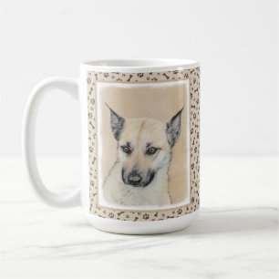 Caneca De Café Pintura Chinook (Orelhas Apontadas) - Arte Canina 
