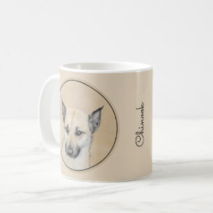 Caneca De Café Pintura Chinook (Orelhas Apontadas) - Arte Canina