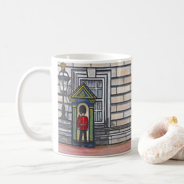 Caneca De Café Pintura da Guarda Real (Com Donut)
