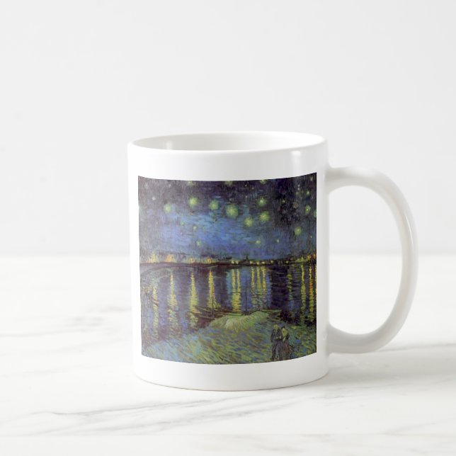 Caneca De Café Pintura da Noite Estrelada de Van Gogh (Direita)