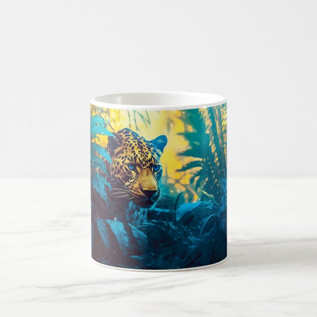 Caneca De Café Pintura da selva de um leopardo (Centro)