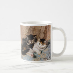 Caneca De Café Pintura das belas artes do gatinho do gato e das