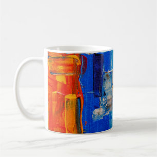 Caneca De Café Pintura de abstrato a cores ordenadas