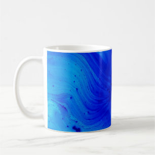 Caneca De Café Pintura de abstrato azul e lacrimogêneo