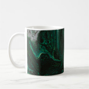 Caneca De Café Pintura de abstrato branca e teal