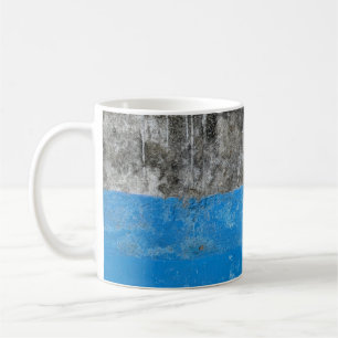 Caneca De Café Pintura de abstrato branco e azul