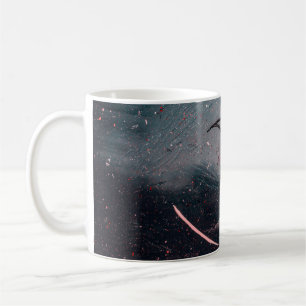 Caneca De Café Pintura de abstrato branco e azul