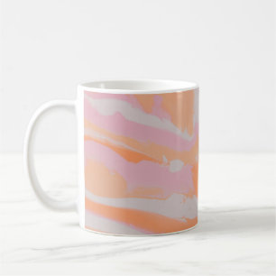 CANECA DE CAFÉ PINTURA DE ABSTRATO BRANCO E AZUL 2