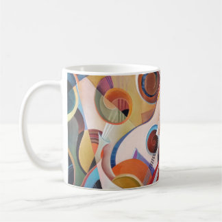 Caneca De Café Pintura de Abstrato de Música Feita à Mão