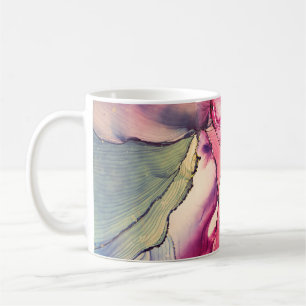 Caneca De Café Pintura de abstrato fluido de luxo natural em alco